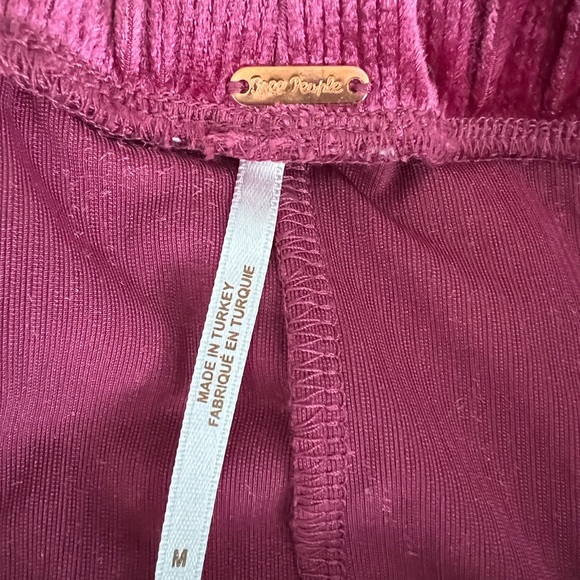 Free People Kit Kat Lounge Velour shirt and wide leg pant in pink - Picture 9 of 11